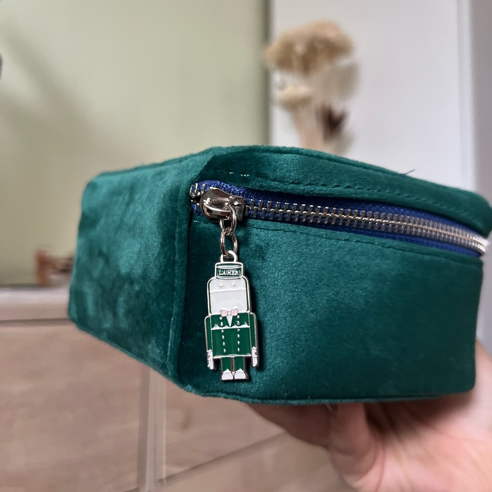 LAMER Velvet Green Makeup Skincare Jewelry Organizer Case Small Travel Storage
